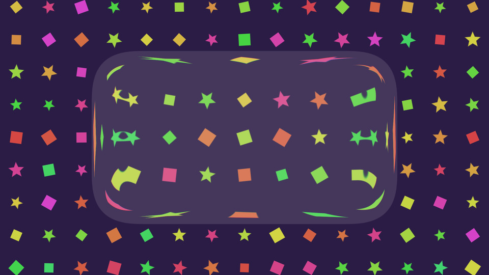 Chromatic aberration splitting the colour channels along the rim.