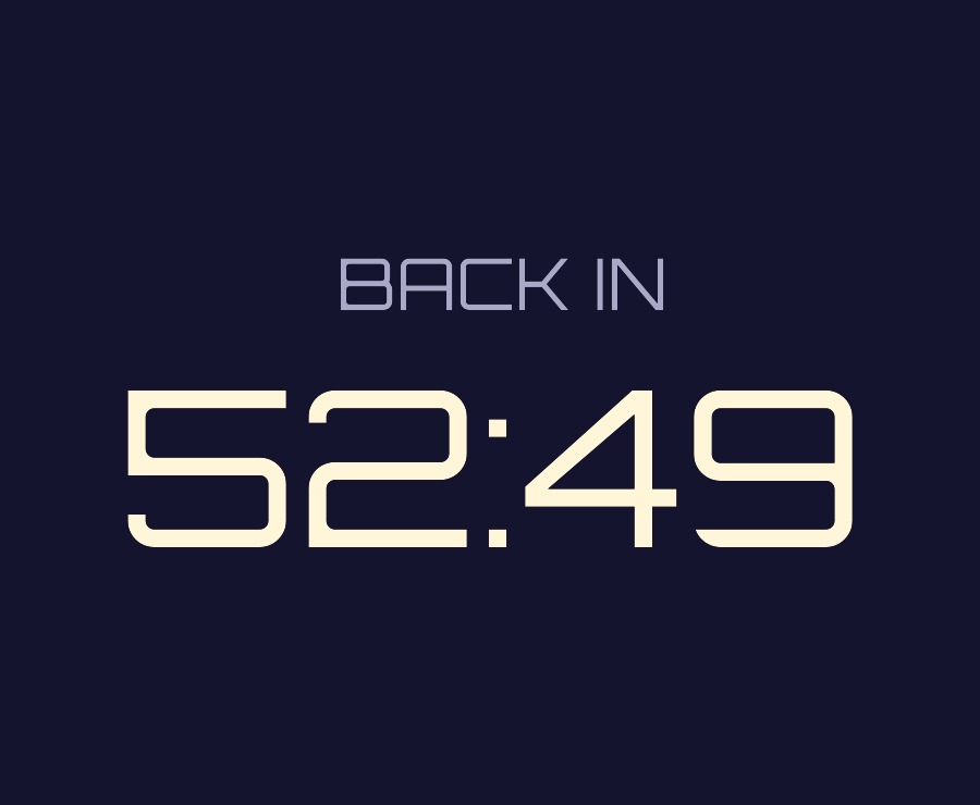 A countdown running on screen, with the message it shows at zero already set.