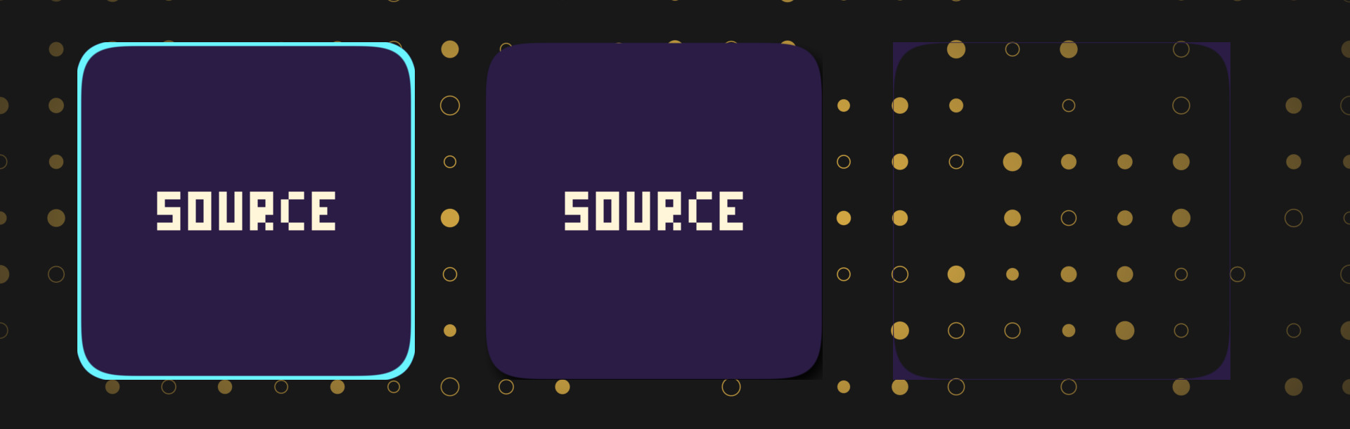Border, drop shadow and inverse mode on the same panel.